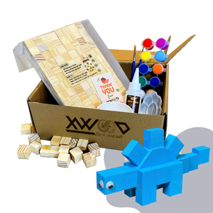 ชุดตัวต่อปริศนาแบบทำมือสำหรับเด็กบล็อกตัวต่อเพื่อการศึกษาสำหรับเด็กของเล่นไม้ตัวต่อออกแบบสวนไดโนเสาร์ของเล่น - Product Image 2