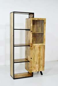 Elegante gabinete de exhibición de madera maciza contemporánea con puerta de vidrio transparente Muebles duraderos para el hogar Granja - Product Image 3