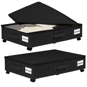 Bolsa Organizadora Plegable de Oxford para Zapatos, Ropa, Mantas, Contenedores Debajo de la Cama, Caja de Almacenamiento Debajo de la Cama con Cierre y Ruedas - Product Image 1