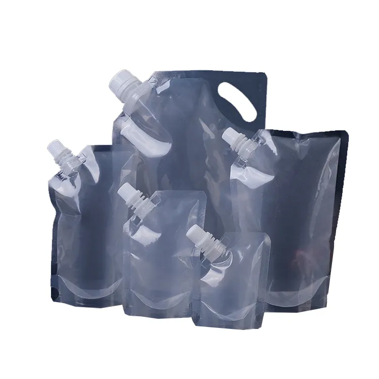 ถุงพลาสติกบรรจุภัณฑ์เครื่องดื่มเกรดอาหารถุงแบน5L แบบสั่งทำพร้อมพวยกระเป๋าเครื่องดื่ม