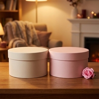 Kotak Kemasan Hadiah Silinder Bulat dari Kertas Daur Ulang Ramah Lingkungan Warna Ivory Pink dengan Finishing Matte untuk Ulang Tahun Pernikahan Dapat Disesuaikan