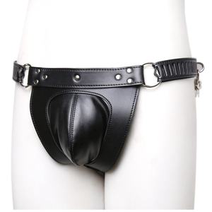 Ropa interior de cuero para hombre, bragas con cinturón de castidad, BDSM, jaula para pene, BGO-0079 - Product Image 2