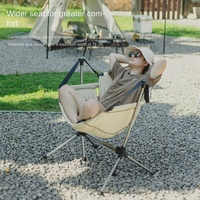 Chaise à bascule pliable d'extérieur en alliage d'aluminium avec dossier - Portable pour le camping, la pêche et les pauses déjeuner