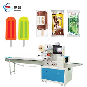 Automatic Ice Popsicle Flow Pack Sealing Packaging Machine Horizontal Pillow Wrapping Packing Machine With Labeling