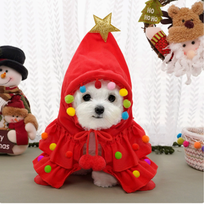 Cape de Noël pour chien, costume mignon pour chiot, tissu doux, tenue de fête pour petits et moyens chiens - Product Image 4