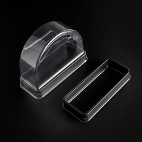 Boîte à gâteaux en rouleaux suisses, base dorée, blanche et noire avec couvercles transparents en PET, récipient à biscuits pour dessert en plastique jetable