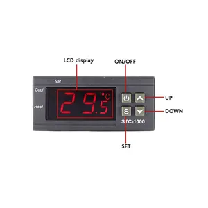 디지털 온도 조절기 Hygrostat 온도 습도 컨트롤러 AC 110V-220V DC12V 레귤레이터 가열 냉각 제어 STC-1000