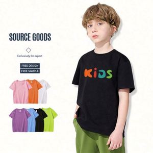 Soft Skin-Friendly Knitted Crew Neck Casual T Shirts for Kids Pure 100% Cotton Short Sleeve - Product Image 1