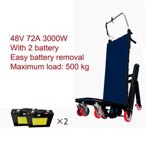 2 Battery Stair Climbing Hand Truck 3000W Electric Power 500kg Load Stair Climber Crawler Stair <strong>Dolly</strong> Cart with Crawler Belt - Product Image 2