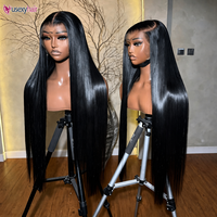 Perruque Invisible à Nœuds Dissimulés 13x6 HD Lace Lisse Baguette Sans Colle Pré-Coupée Densité 250% Pré-Pluckée Cheveux Humains Fournisseur Marque Privée