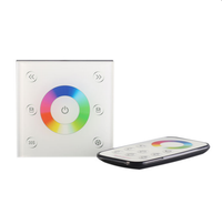 Contrôleur de lumière RGB à télécommande Bincolor P3+T3, interrupteur tactile mural en verre, variateur tactile mural