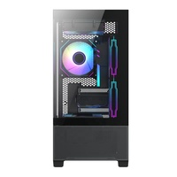 Boîtier PC JNP-C300 en verre trempé pour gamer, tour moyenne et boîtier M-ATX, châssis CPU gaming en acier, logo personnalisé