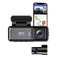 Caméra de tableau de bord WiFi GPS double objectif MINI 4K pour voiture, enregistreur de conduite avant et intérieur, boîte noire de voiture, DVR de voiture, caméra de voiture 4K
