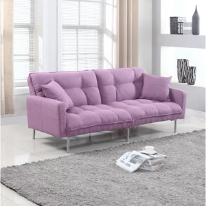 Màu Tím Phong Cảnh Thanh Lịch L Hình Dạng Sang Trọng Morden Hai Chỗ Ngồi Cho Phòng Khách Đồ Nội Thất Phòng Ngủ Gấp Đôi <span class=keywords><strong>Sofa</strong></span> Giường Đơn - Product Image 2