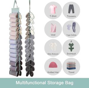 Organisateur suspendu pour rouleaux de papier, gain de place pour placards, organisateur de vêtements suspendu, sac suspendu pliable pour leggings de yoga et pantalons - Product Image 4