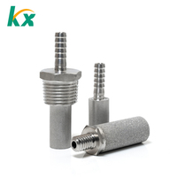 Diffuseur de gaz CO2 en acier inoxydable 316L sinterisé Kuangxun, pierre de carbonatation, 1/2" NPT, 0,2-100 µm, pierre d'aération à micro-bulles