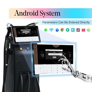Máquina de remoção de pelos a laser diodo 808 + nd + ipl + rf, sistema android, 15.6 polegadas 4k papelaria tela 4 em 1 de barra dos eua