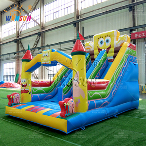Scivolo Gonfiabile a Tema <span class=keywords><strong>SpongeBob</strong></span> WINSUN, in PVC Ecologico, Colorato e Divertente, Facile da Montare, Castello Gonfiabile 6x4x5m - Product Image 3