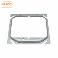 Anneau de plâtre carré de 4 pouces en acier galvanisé surélevé de 1/4 po pour couvercle de boîte de jonction électrique, compatible avec les boîtes 4x4 standard américaines