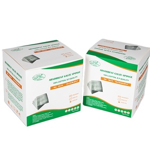 Éponge en gaze absorbante 100% coton, qualité BP, 40s 12 plis, tampon médical stérile - Product Image 1