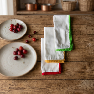 Servilletas Rectangulares Reutilizables de Algodón Orgánico Teñido Liso, 60x60cm, Juego de 3 Piezas, Estilo Pastoral, Decoración de Mesa de Restaurante - Product Image 1