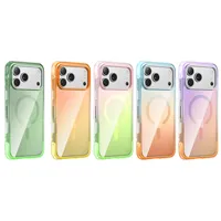Coque de téléphone adaptée pour 18ProMax, coque de protection pour iPhone 18Pro, coque transparente dégradée à aspiration magnétique, anti-chute