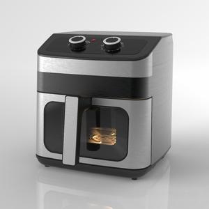 Friteuse à air électrique en acier inoxydable 1500W, capacité 2L, fenêtre de visualisation, sans fumée, sans huile, nettoyage facile, source d'alimentation mécanique robuste - Product Image 1