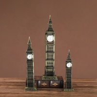 Ünlü mimari londra Landmark Metal heykelcik Big Ben saat kulesi yapı modeli dekor