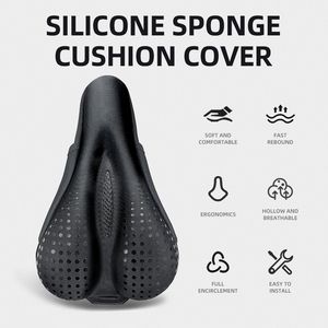<span class=keywords><strong>Selle</strong></span> <span class=keywords><strong>de</strong></span> vélo en silicone Gels, <span class=keywords><strong>housse</strong></span> <span class=keywords><strong>de</strong></span> siège élastique réglable pour vélo <span class=keywords><strong>de</strong></span> route <span class=keywords><strong>VTT</strong></span> avec coussin en éponge épaissie - Product Image 3
