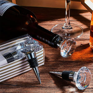 Tapón personalizado botella vino Diamante tapón de vino para boda al por mayor de aleación de acero inoxidable Zinc cristal tapones de vino - Product Image 3