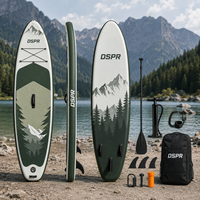 Planche de paddle gonflable portable en DWF avec double rangement à bungee pour la navigation sur lac, océan et rivière