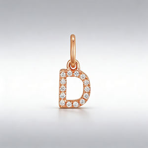 Colgante Clásico de Oro Sólido de 14K con Diamantes Cultivados en Laboratorio, Engaste de Garra, Alfabeto Inglés, Regalo de Compromiso Personalizado - Product Image 2