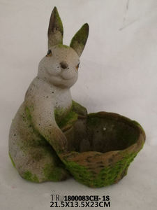 थोक उद्यान सजावट राल खरगोश की मूर्ति के लिए हरे मोर्स खरगोश की प्रतिमा शिल्प उपयोग के लिए हरे मूसा खरगोश - Product Image 4