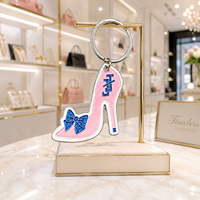 Pendentif Chaussure à Talon Haut pour Femme en Émail Rose avec Incrustation de Diamants, Accessoire Breloques Sociales JJ, Bijou Anniversaire pour Membre de Sororité Jack Jill
