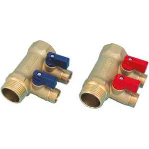 TIEMME 1 \ "NINO BLUE PALANCA BOLA VÁLVULA COLECTOR 3 VÍAS 1/2x16 - Product Image 1