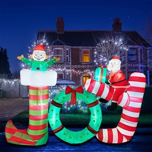 2024 New giáng sinh trang trí inflatables niềm vui cổ tích với Santa Claus kẹo mía ngoài trời giáng sinh Inflatable trang trí