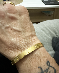 Nuovo <span class=keywords><strong>Bracciale</strong></span> a Polsino in Acciaio Inossidabile con Cacciavite e Cristalli per <span class=keywords><strong>Donna</strong></span>, <span class=keywords><strong>Bracciale</strong></span> Inciso Elegante per Feste e Matrimoni, Idea Regalo - Product Image 5