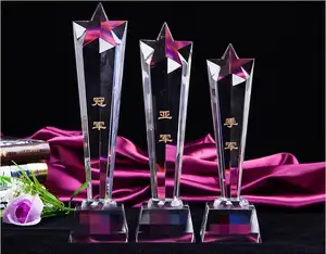 Company Annual Meeting Custom Crystal Trophy Glass Award Sports Events Souvenirs Annual Meeting Awards Music Crystal Trophy