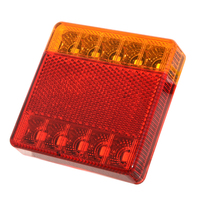 Feu arrière combiné carré submersible à LED avec réflecteur, lampe de gabarit pour remorque et camion, conforme aux normes DOT/SAE/FMVSS108/E-Mark
