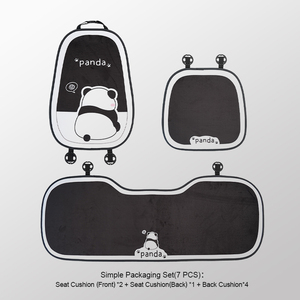 Coussin de siège de <span class=keywords><strong>voiture</strong></span> en peluche style dessin animé panda brodé et ensemble complet d'accessoires intérieurs pour printemps/automne/hiver, compatible avec la plupart des modè<span class=keywords><strong>les</strong></span> de véhicules - Product Image 6