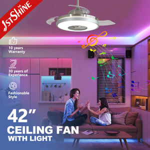 1stshine LED ventilador de techo lujoso y elegante RGB reproductor de música decorativo ventilador de techo invisible <span class=keywords><strong>con</strong></span> luz LED - Product Image 2