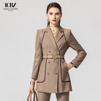 2025 femmes formel bureau OL 3 pièces ensembles élégant solide haut Blazer manteau avec bouton décoration Shorts haut long Blazer ensembles