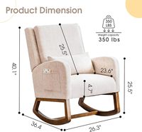 Fauteuil à bascule moderne pour allaitement, dossier haut, siège rembourré, fauteuil d'appoint latéral, chaise à bascule pour chambre d'enfant ou salon