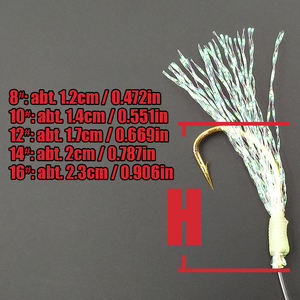 Lunker Sabiki Rigs 10-Packs High Carbon Steel Hooks Saltwater Fishing Tackle with Luminous Glowing Beads Shining Tinsel <strong>Bass</strong> - Product Image 5