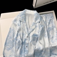 Ensemble de pyjama brodé régulier de base personnalisé 2 pièces pyjamas vierges de luxe pour femmes ensembles de vêtements de nuit pour femmes pyjamas en satin