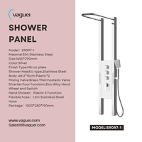 Panneaux de douche imperméables muraux polis à double poignée modernes de qualité supérieure avec motifs de massage et de jet de pluie