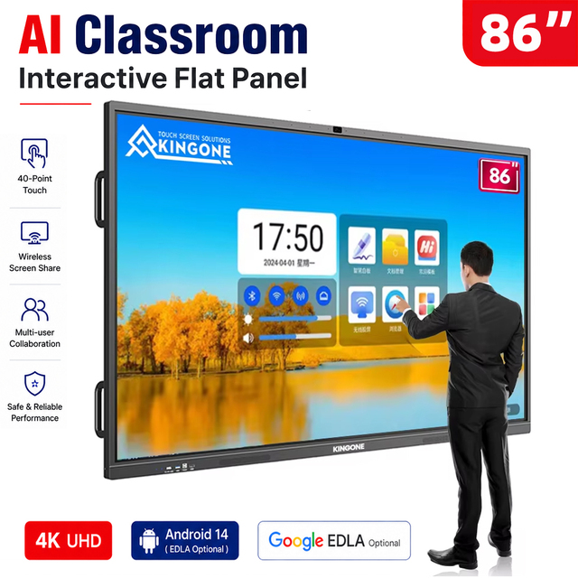 65 75 100 86 Inch LCD Panel Interactive Display Digital Blackboard Touch Screen Smart Board for Classroom Interactive Whiteboard