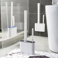 Lot de supports de brosses WC en TPR écologiques avec petite brosse pour un nettoyage en profondeur – Prix de gros