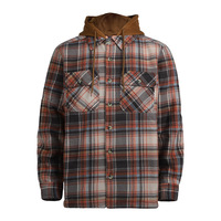 Herren Freizeitjacke mit Jacquardmuster, Fleecefutter, Karomuster, Knöpfen, individuellem Logo, winddicht, Winter, Langarm, Kapuzen-Cardigan, reguläre Passform