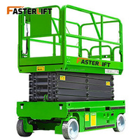 Plataforma Elevadora de Tijera Eléctrica Autopropulsada Compacta FASTER LIFT para Pequeños Proyectos de Construcción, Acero Aleado, Altura de Plataforma de 16 m